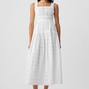NWT Gap X Does White Eyelet Dress size L